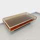 Vintage coffee table in smoked glass, chromed metal and magnifying glass from the 70s