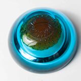 Murano ashtray blue orange bubble