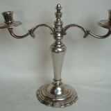 Candle holder 2 english branches in silver metal early twentieth century