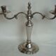 Candle holder 2 english branches in silver metal early twentieth century
