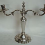 Two-branch silver-plated candle holder from the early twentieth century.