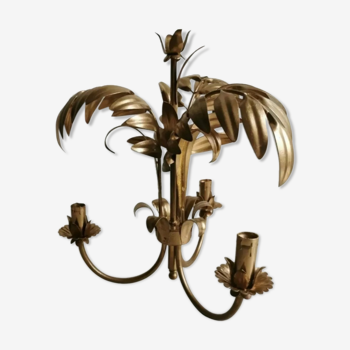 Golden metal palm lamp