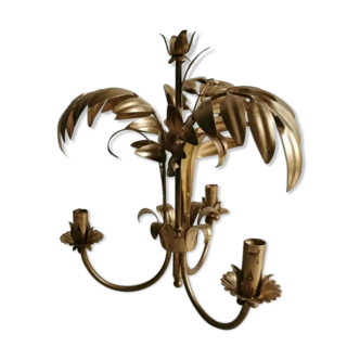 Golden metal palm lamp