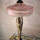Austrian Art Nouveau bronze lamp with Loetz style art glass shade