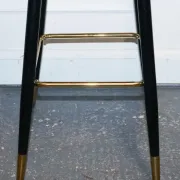 Chaises de Bar en Velours Bleu avec Cadre Doré