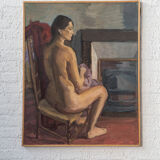 Nude painting ‘Nu’ by Louis Peyré, France, 1989