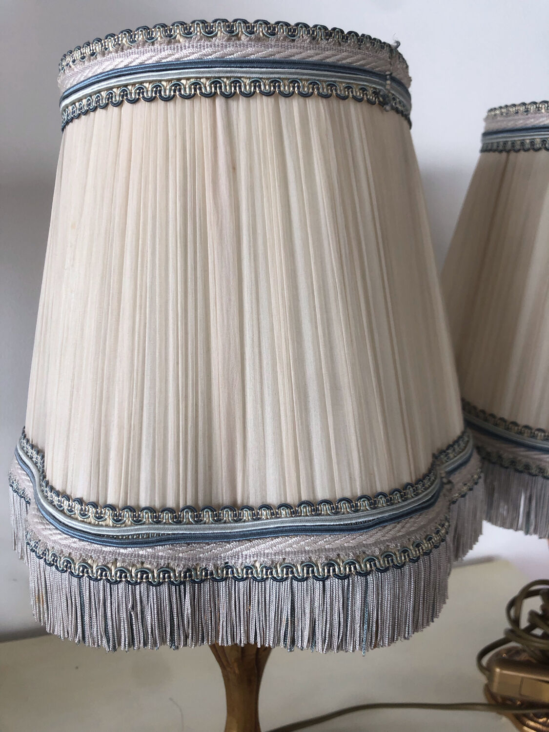 Pair of genuine bronze bedside lamps