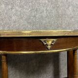 Louis XVI style half-moon Parisian shelf console in mahogany circa 1850