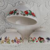 Set 3 large bowls and their sugar bowl, jam maker