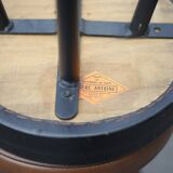 Set of 4 bar stools, metal and imitation leather stool, high stool