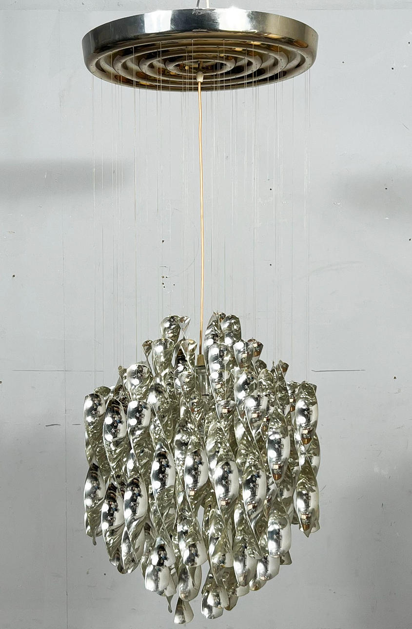 Mid-century spiral ceiling lamp by Verner Panton for Lüber AG, model SP1, Germany, 1970s, early example.