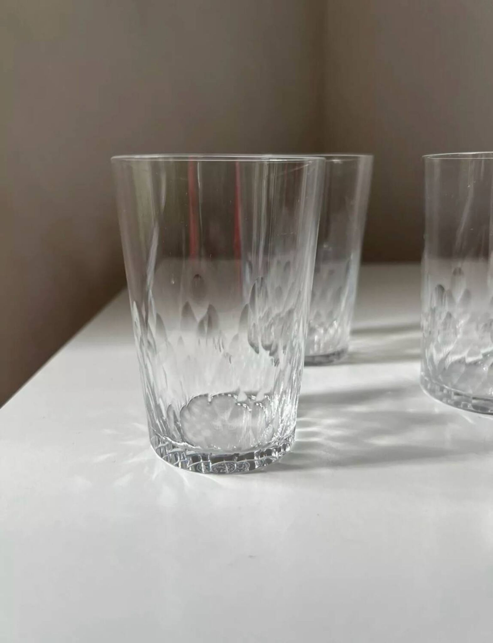 Ensemble de 7 gobelets cristal Baccarat modèle Richelieu Champigny