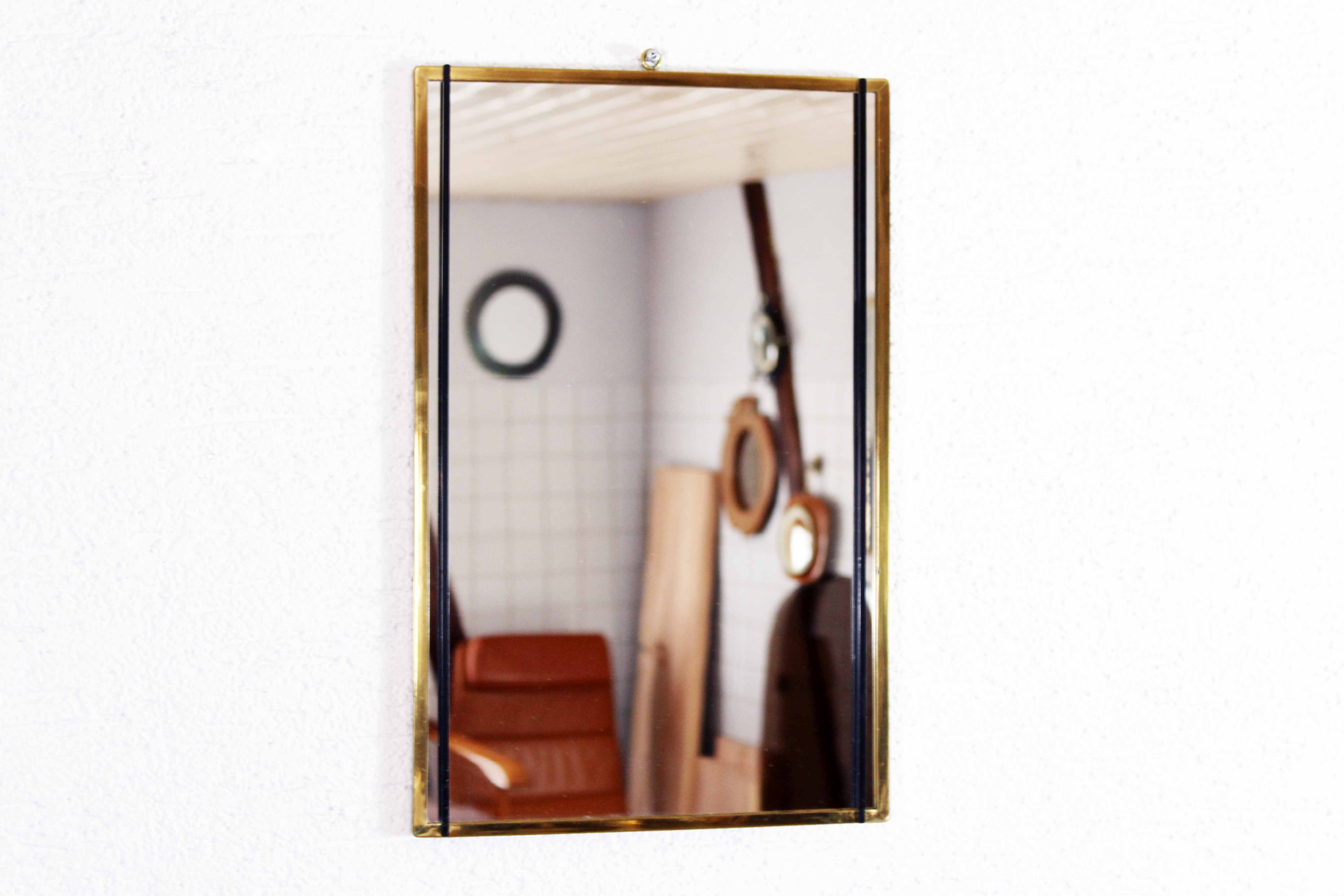 Vintage brass mirror, 45x29 cm