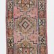 Navy Blue & Green Vintage Runner Rug, 80x323Cm