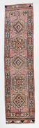 Navy Blue & Green Vintage Runner Rug, 80x323Cm