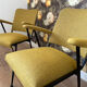Duo of bridge armchairs, restored,