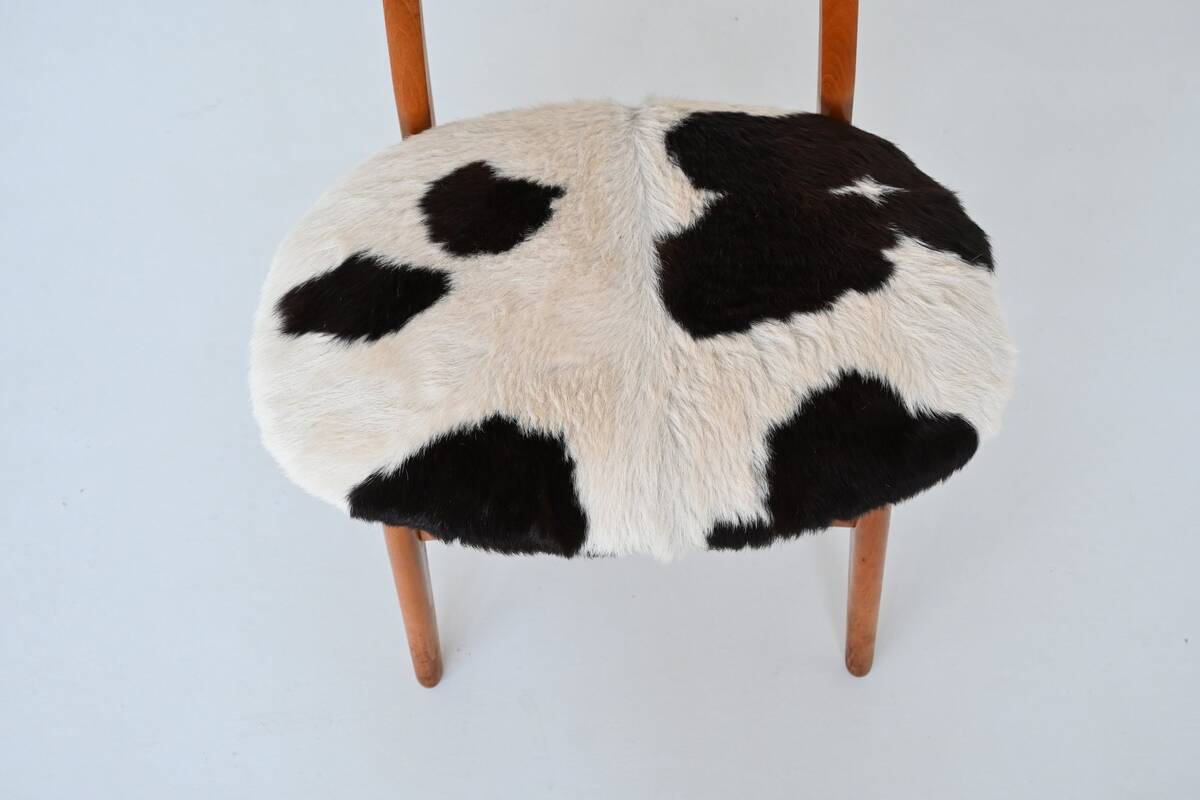 Hans Wegner model CH30 dining chairs in cowskin Carl Hansen Denmark 1952