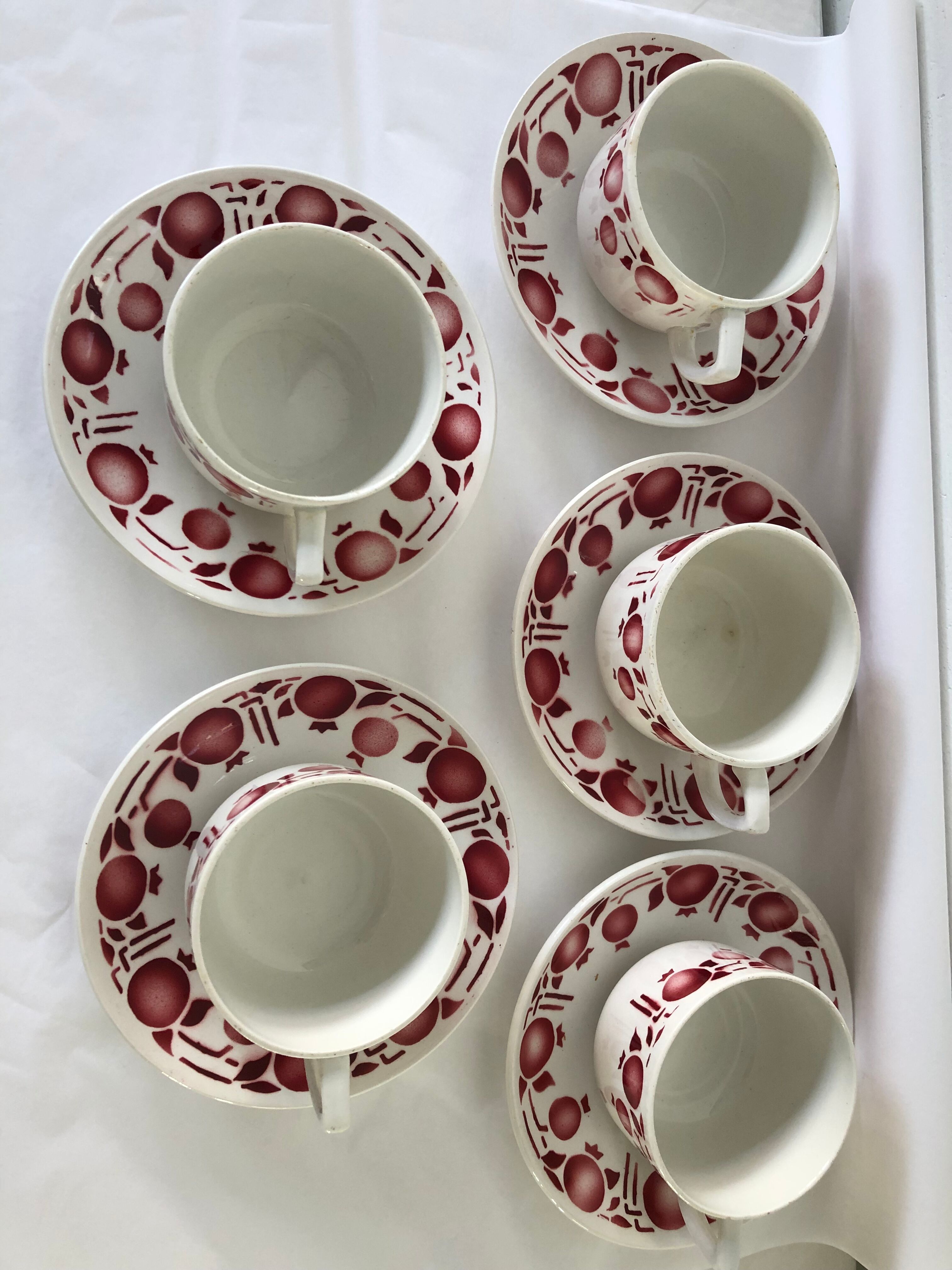 Coffee set vintage faience St Amand, France