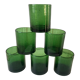 Set of 6 green water glasses bubbled glass  70s