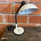 Vintage Aluminium Desk Flexo Lamp ALUMINOR White Metal + Aluminium Globe