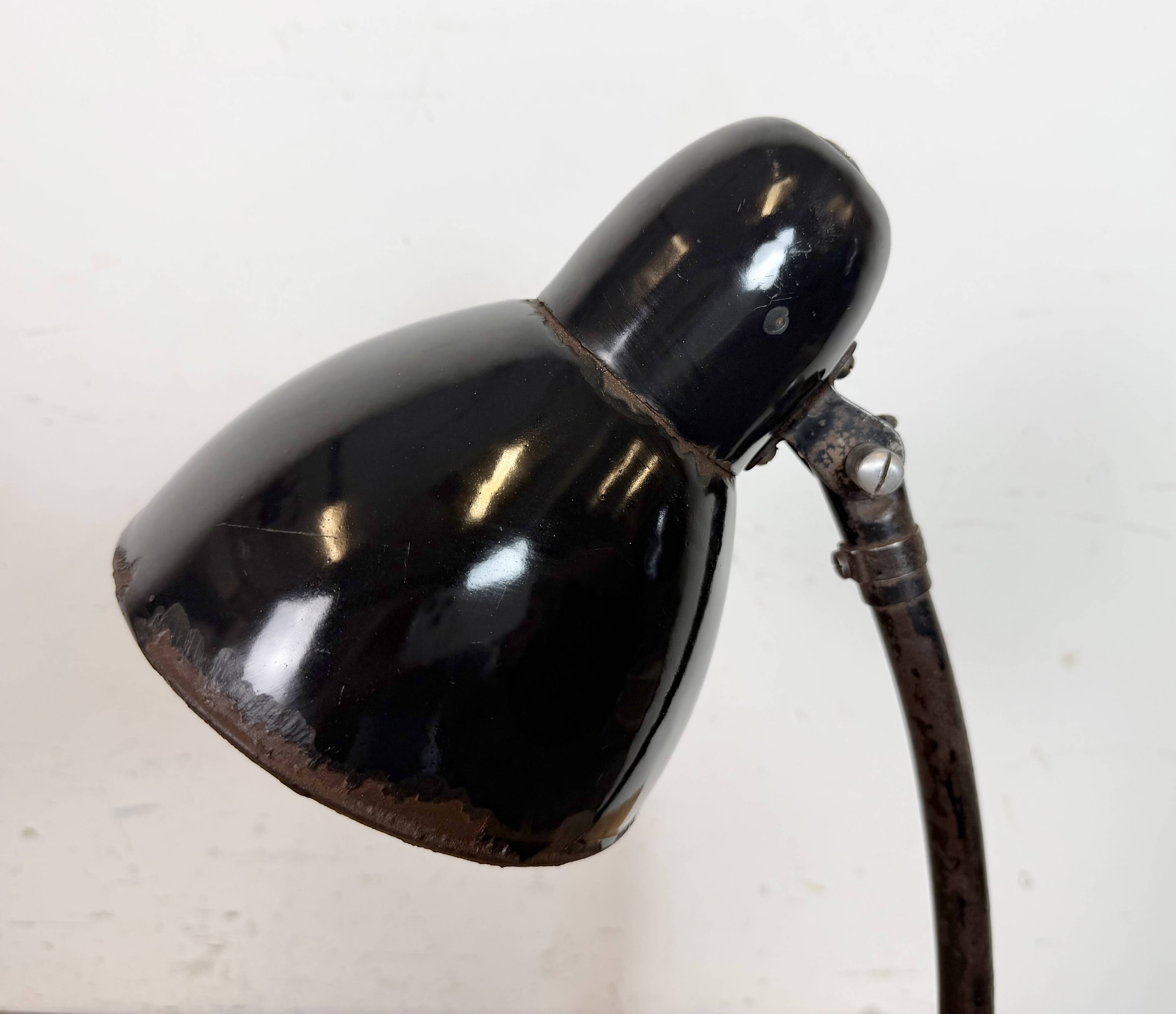 Industrial Black Enamel Bauhaus Desk Lamp, 1930s