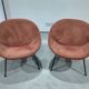 Paire de fauteuils vintage ballon en daim