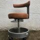 Siemens revolving and height adjustable brown industrial chair 1970
