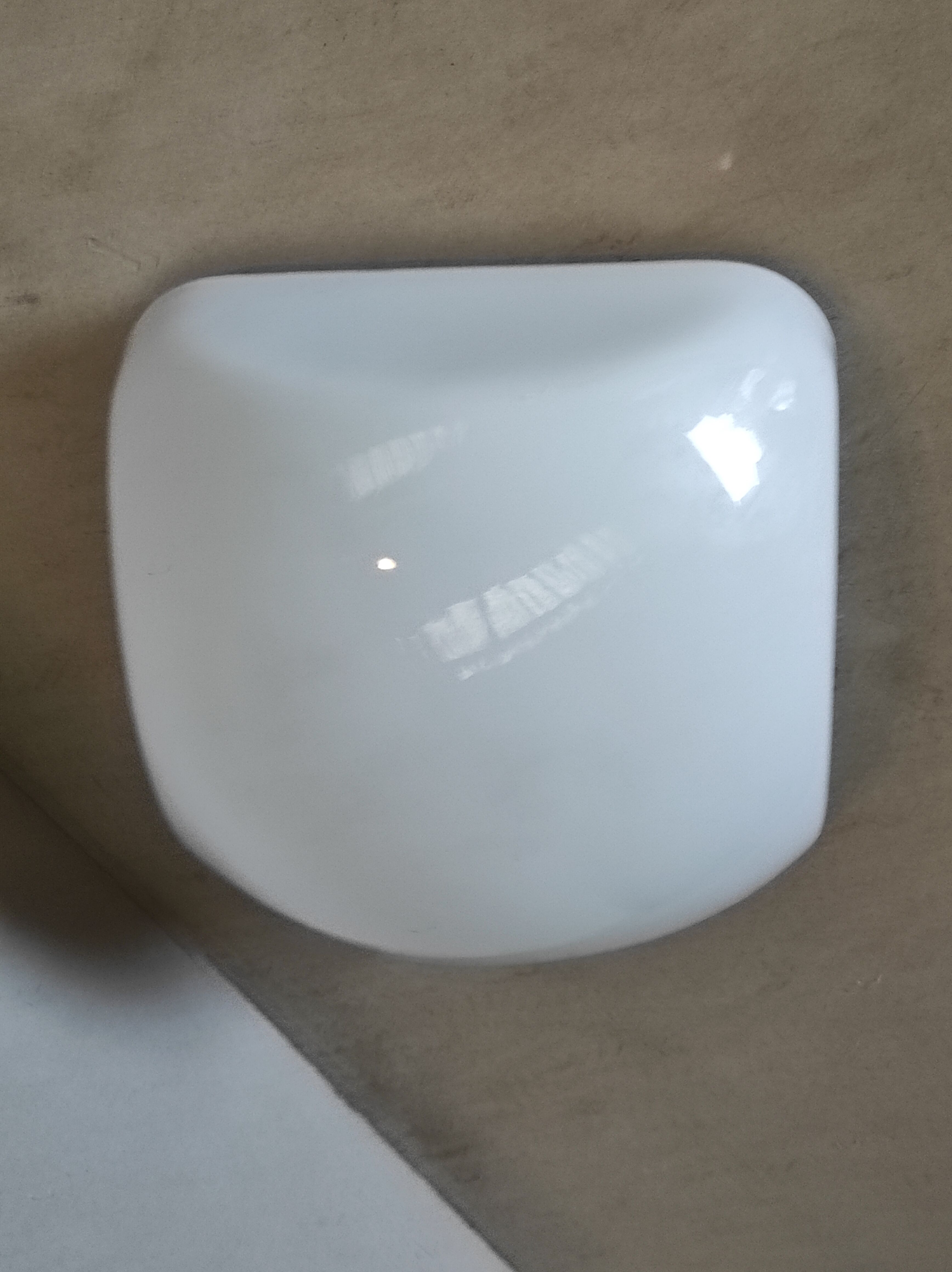 Old ceiling lamp or wall lamp vintage square with white opaline globe 60s