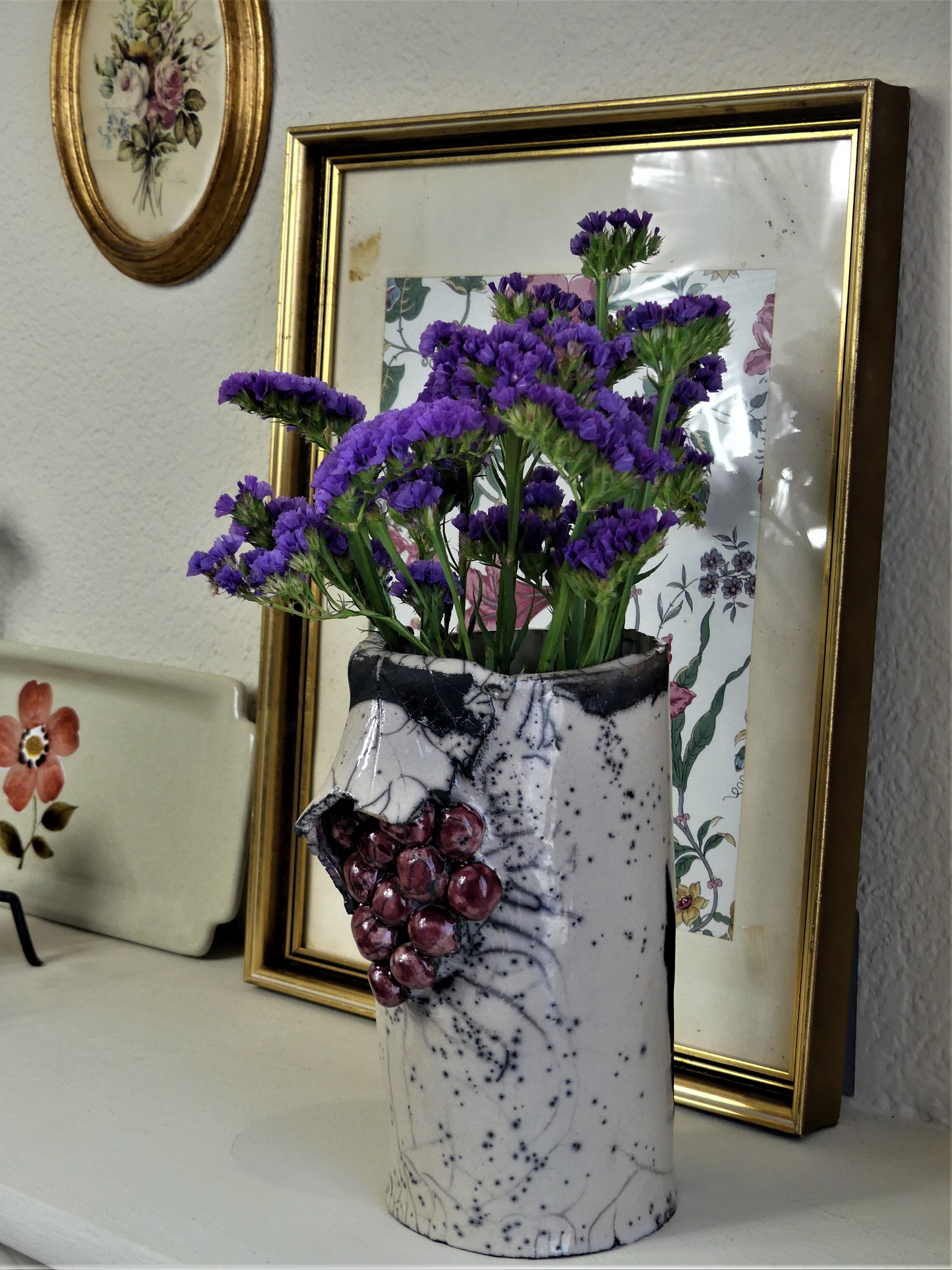 Sandstone vase signed Adonaï-Vintage Vase Vallauris