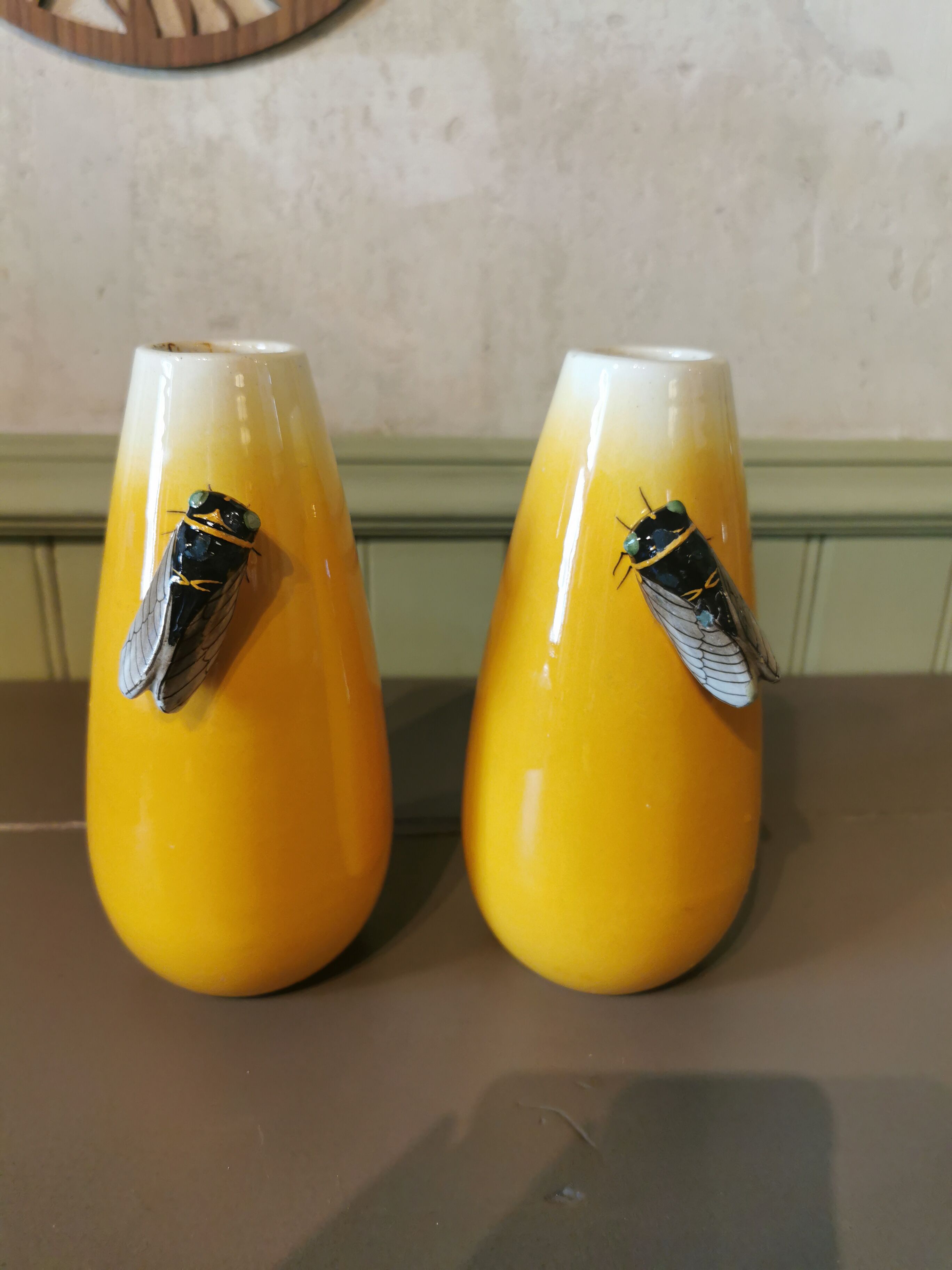 Pair of vintage vases massier vallauris