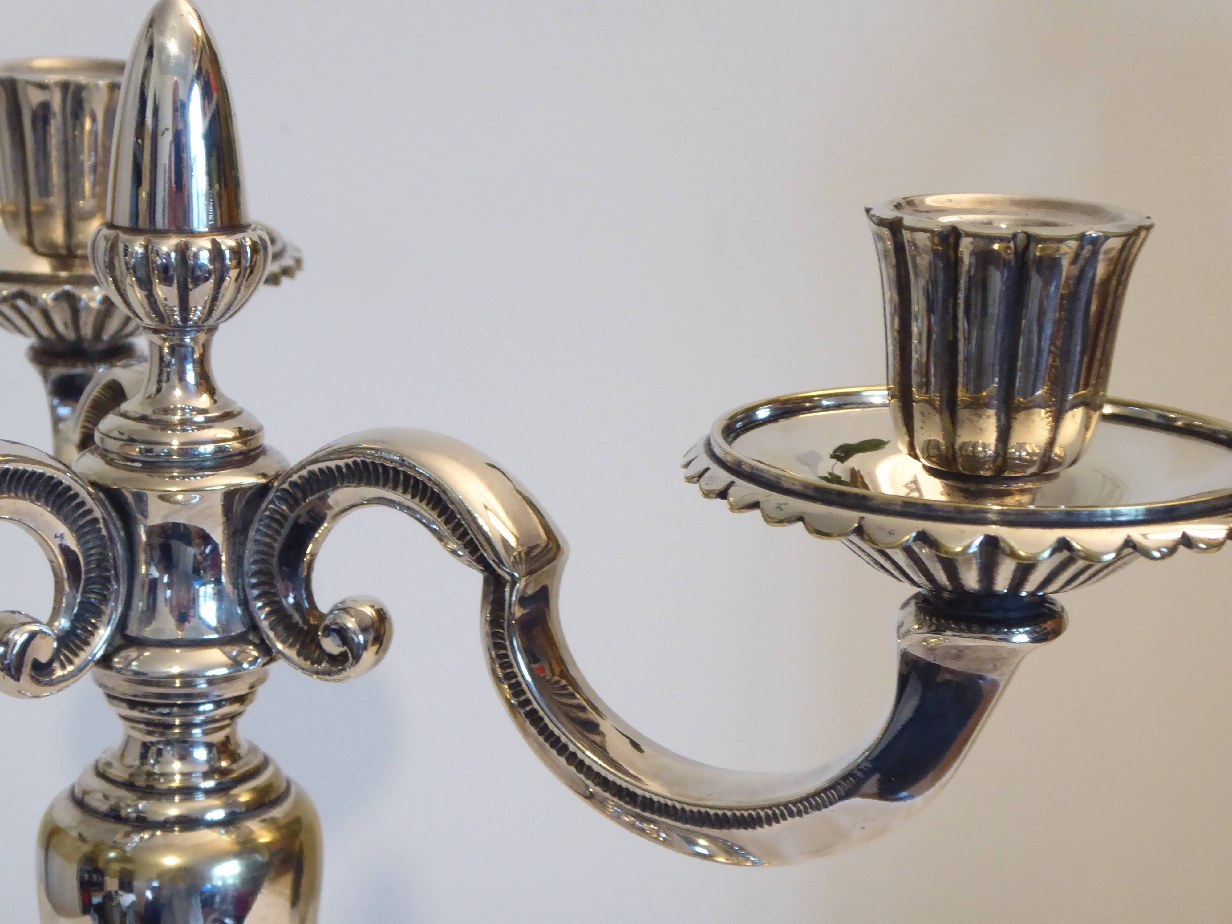 Silver metal candelabra