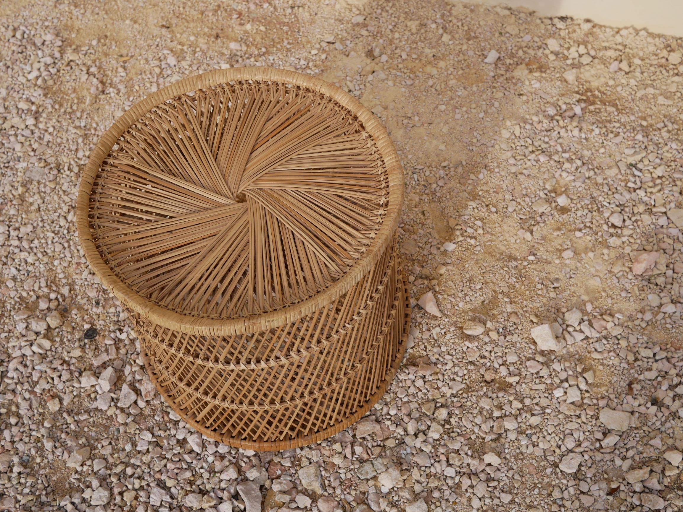 Vintage rattan stool