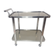 Service trolley brushed steel and 70s smoked glass