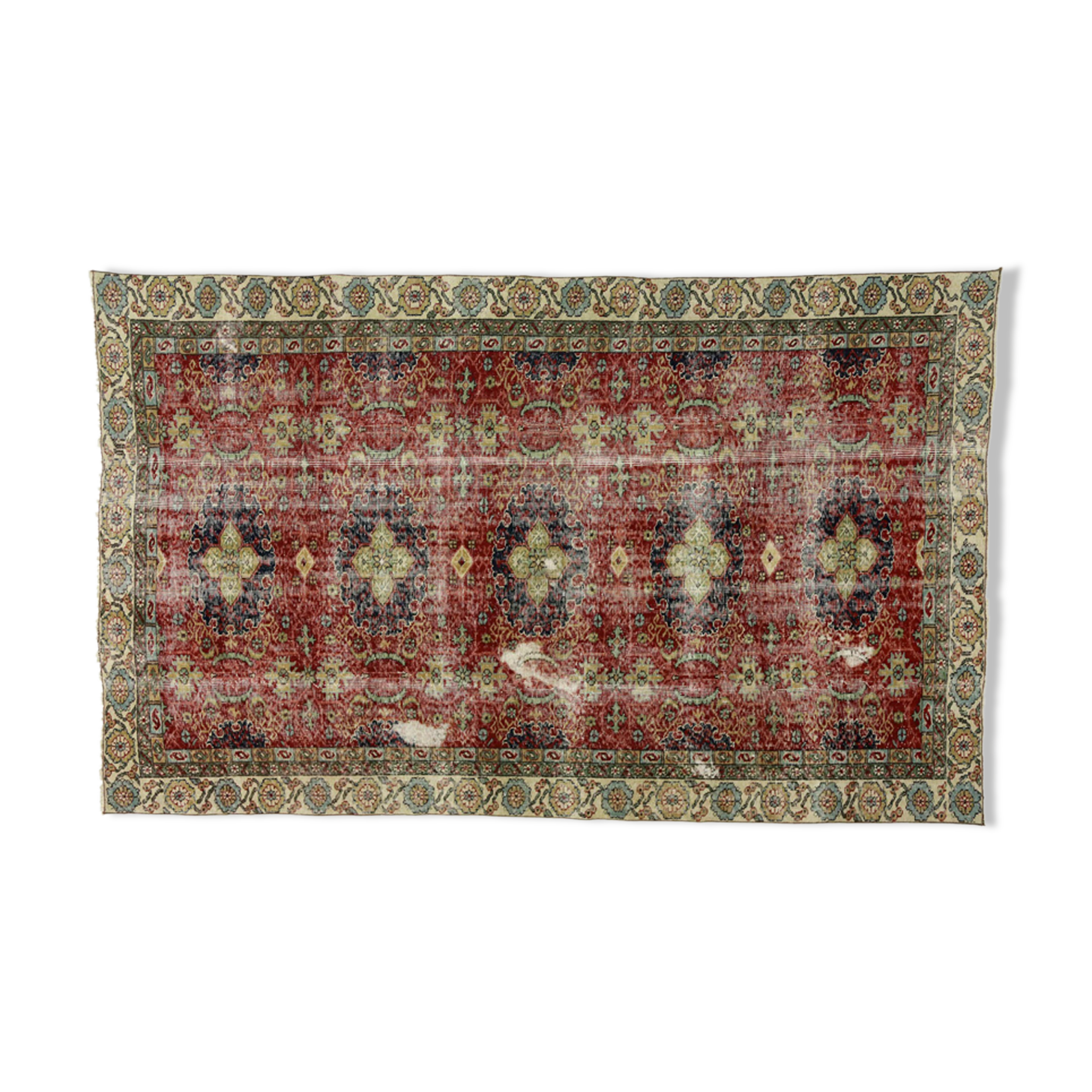 Anatolian handmade vintage rug 276 cm x 174 cm