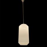 Opaline Glass Pleated Light Pendant, 1950s