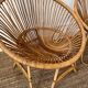Paire de fauteuils corbeille en rotin , années 50-60
