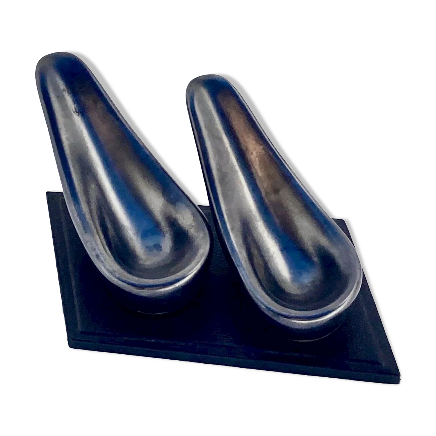 Pipe holder Ceramic Black Iridescent Free Form 50's