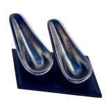 Pipe holder Ceramic Black Iridescent Free Form 50's