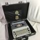 Former HJapy white metal writing machine - grey - vintage black malle