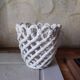 Woven earthenware flowerpot