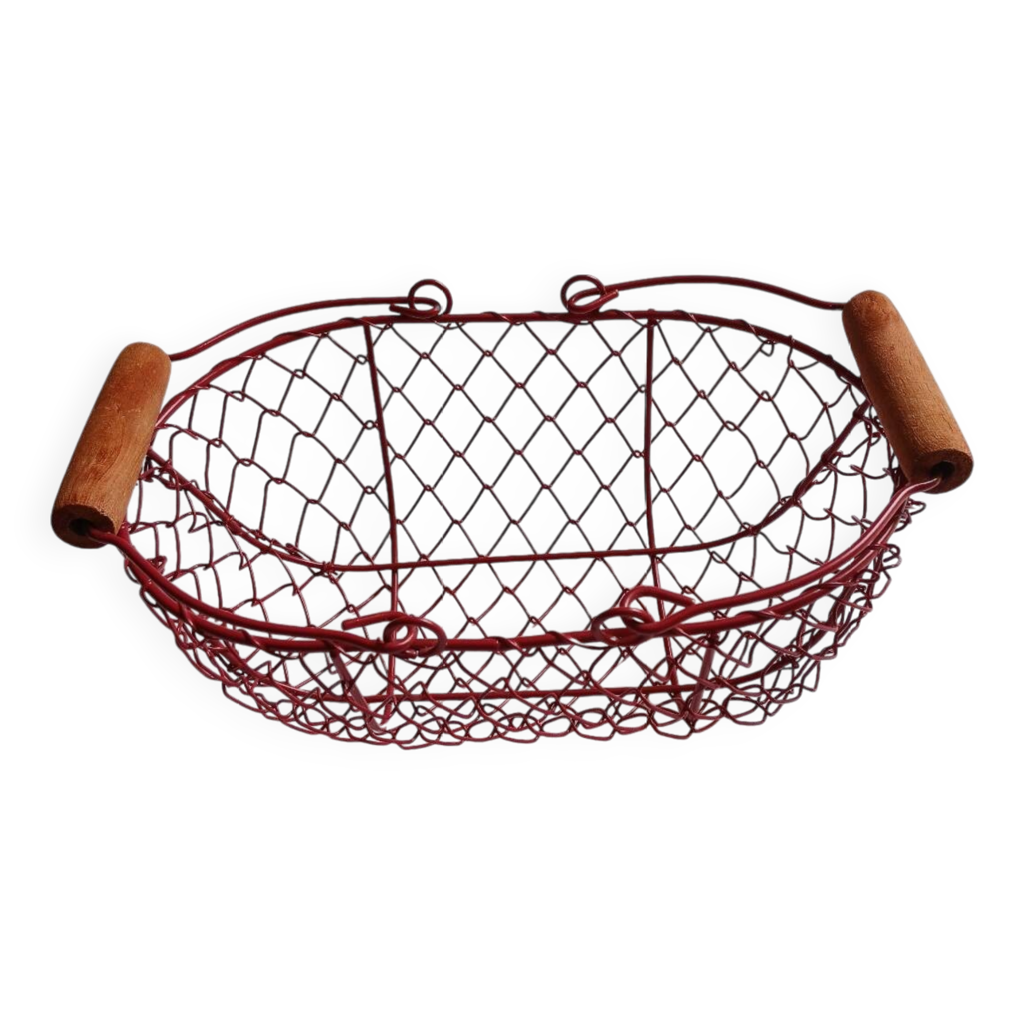 Small red metal basket
