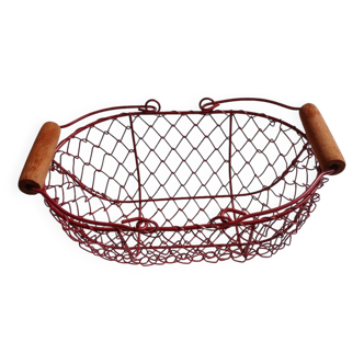 Small red metal basket
