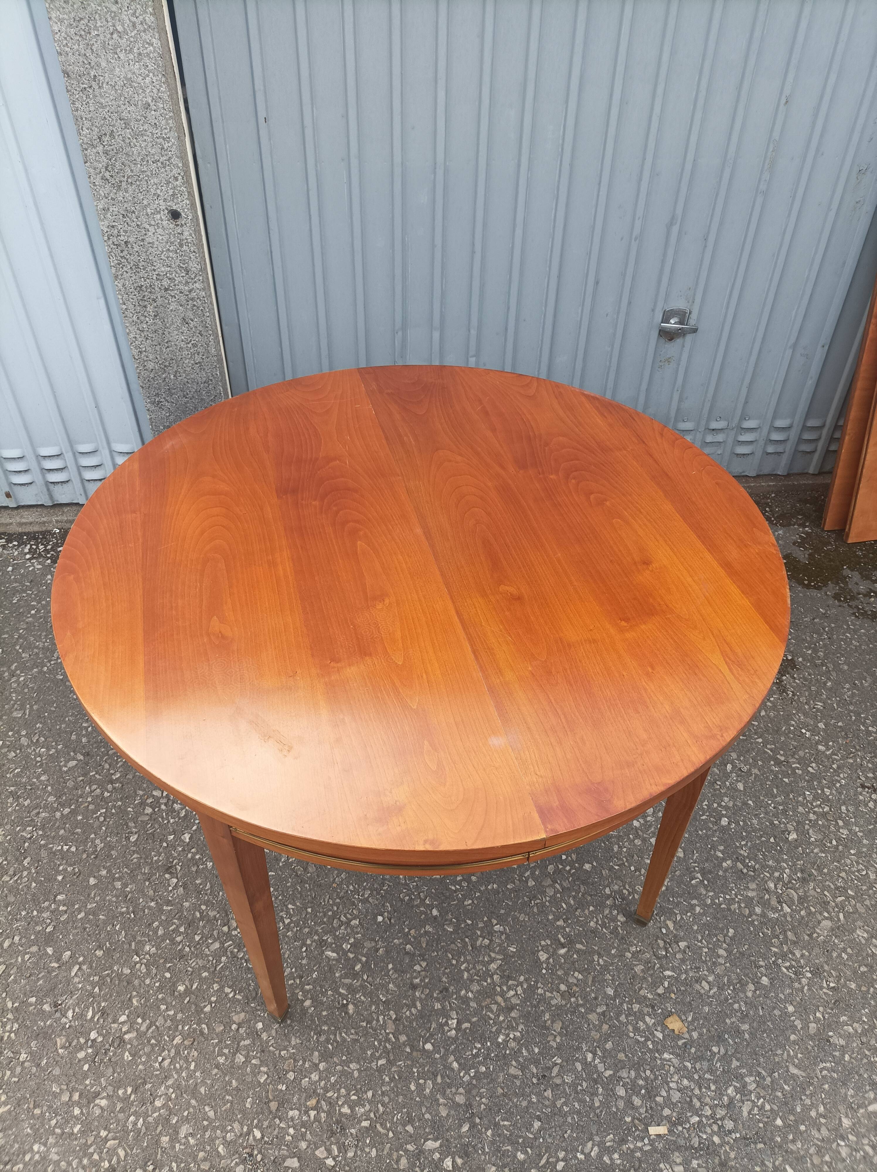 Old dining table wood brass vintage Scandinavian teak