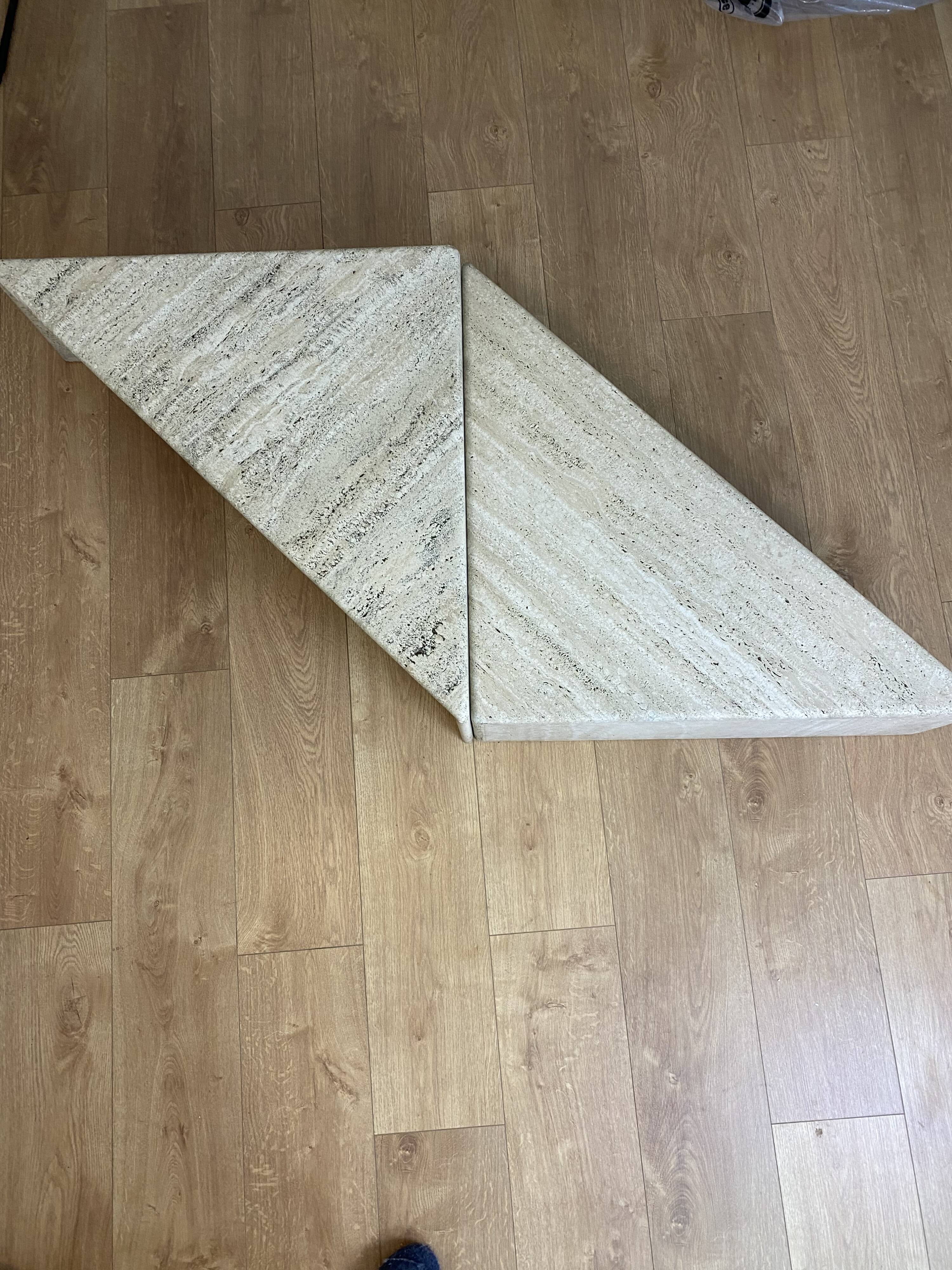 Rare vintage travertine coffee table