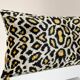 Ikat cushion in panther velvet