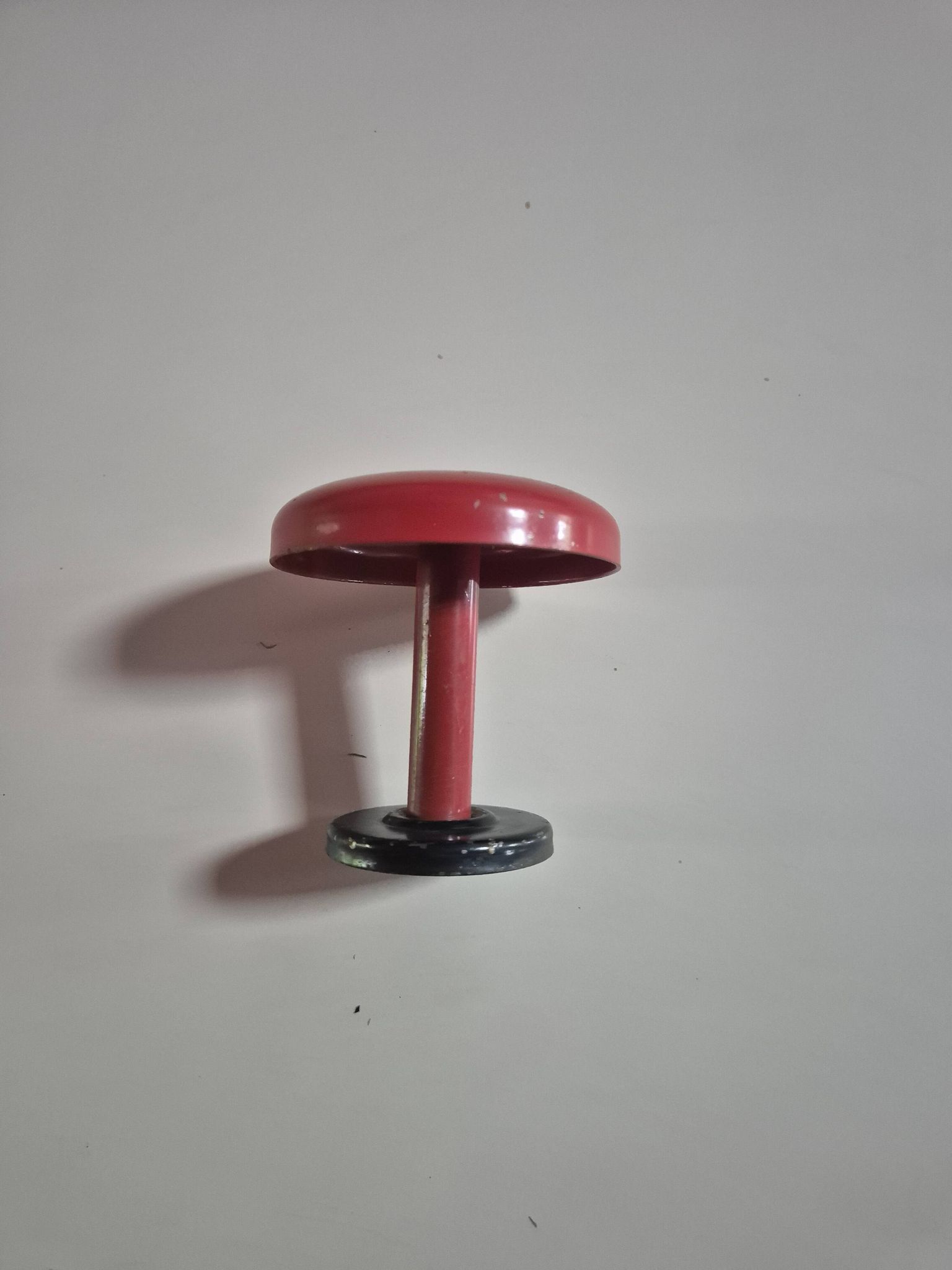vintage red metal coat rack