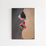Abstract acrylic painting Kiss 100x81 by Bodasca