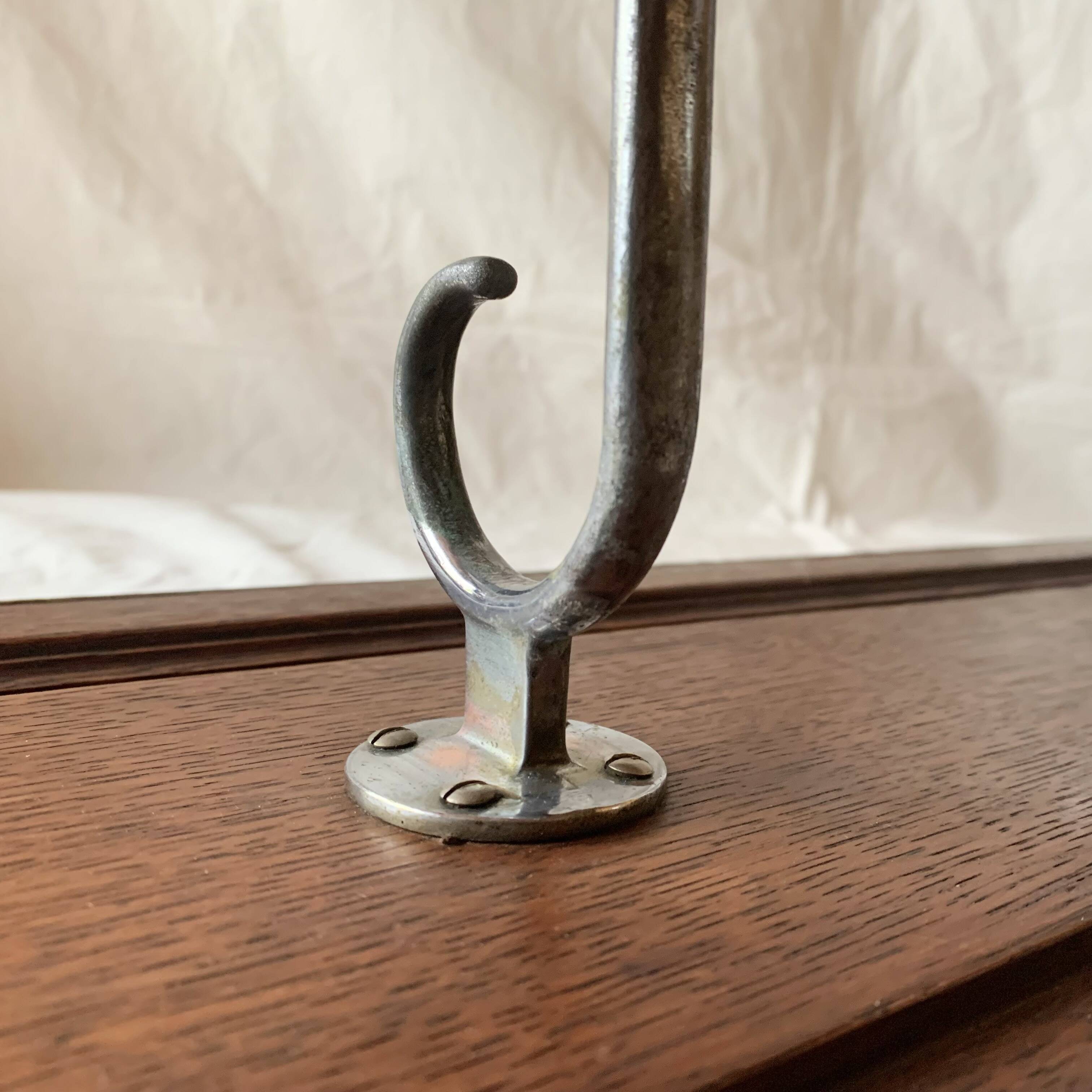 Art Deco wall-mounted coat rack in solid wood - 5 hooks