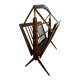 Folding wood and brass magazine rack by Cesare Lacca – Italy, 1950s