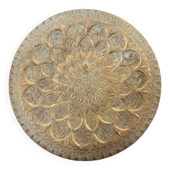 Oriental tray in copper or brass engraved XXth